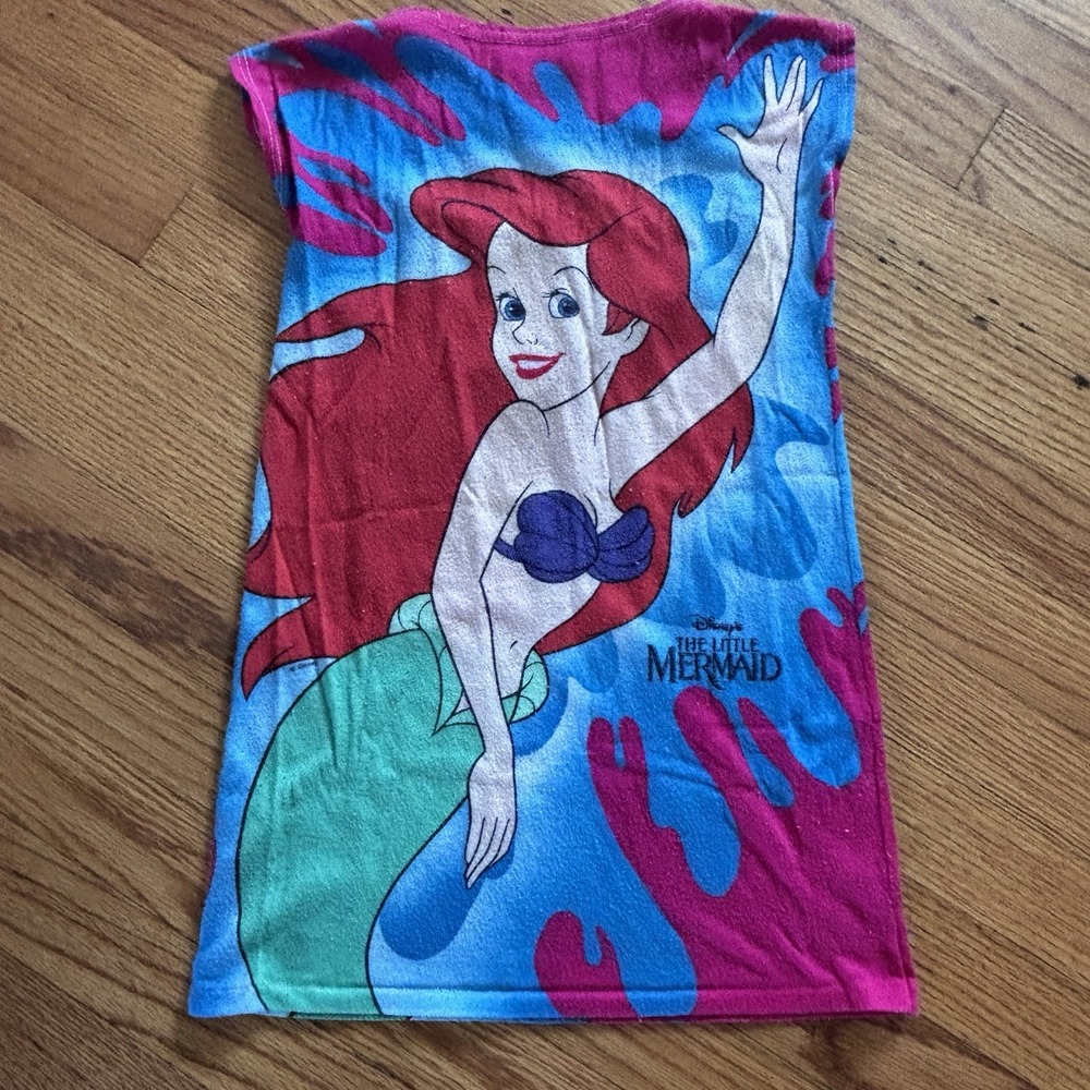Vintage 90s Rare Disney Little Mermaid Girls 4-6 All Over Print Nightgown No Tag - Picture 1 of 4